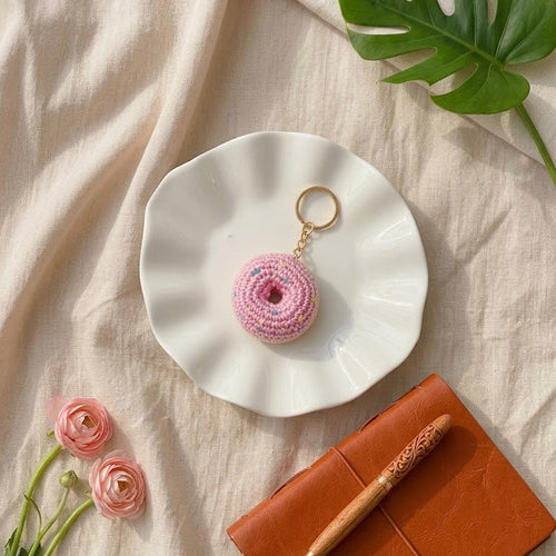 Crochet donut keychain, Donut Worry by Looped Little Things, view 2