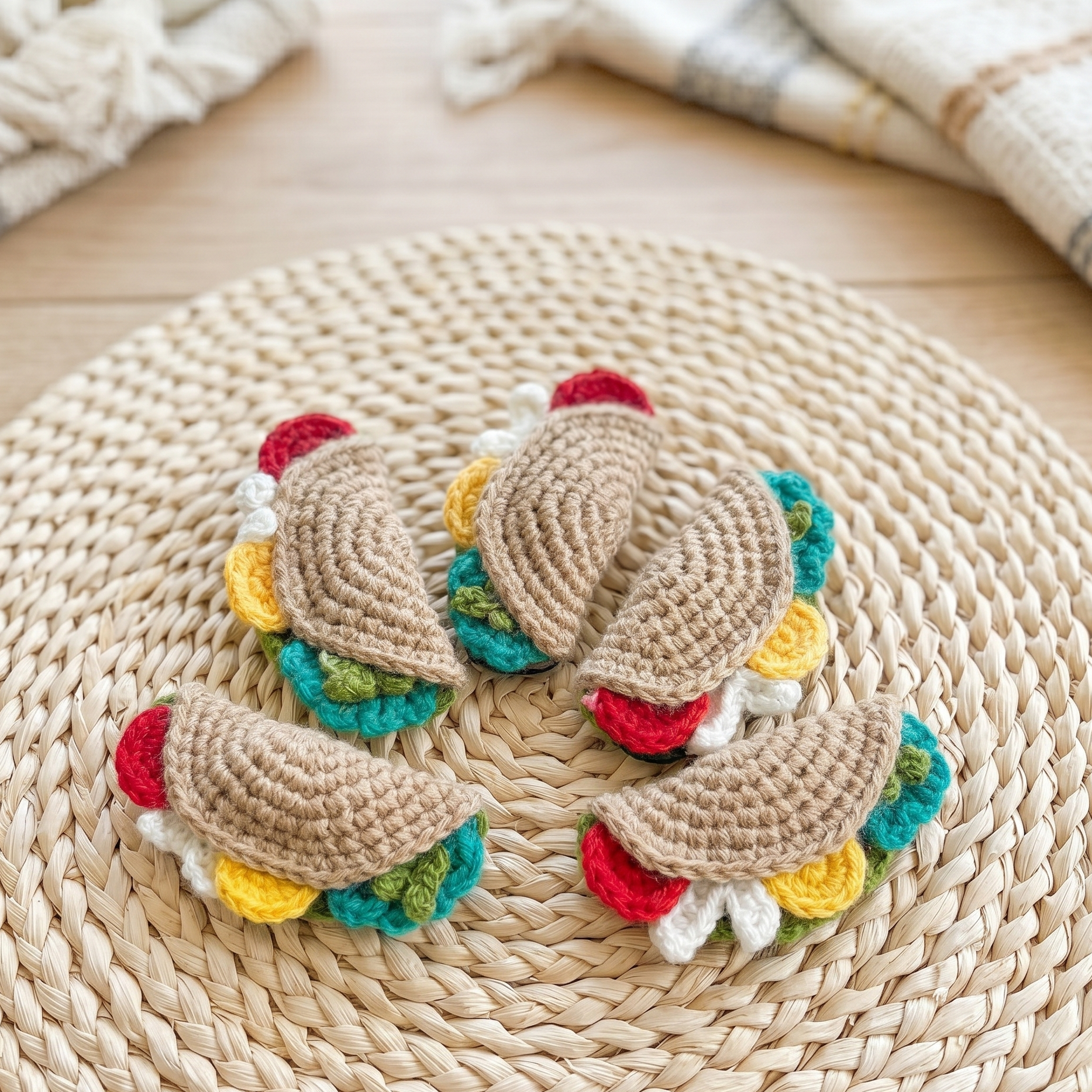 Crochet Taco Fridge Magnet — 'Let's Taco About It'