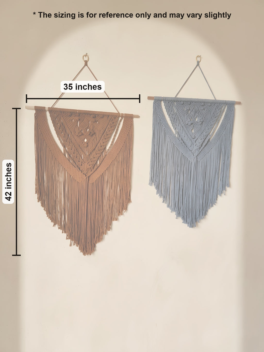 Macramé Wall Hanging 'Boho Bliss' by Looped Little Things, size guide