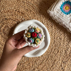 Handmade Crochet Mini Flower Bouquet Keychain — 'Bloom & Key'