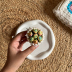 Handmade Crochet Mini Flower Bouquet Keychain — 'Bloom & Key'