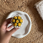 Handmade Crochet Mini Flower Bouquet Keychain — 'Bloom & Key'