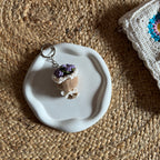 Handmade Crochet Mini Flower Bouquet Keychain — 'Bloom & Key'