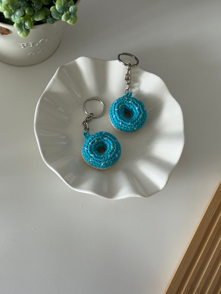 Handmade Crochet Donut Keychain — 'Donut Worry'