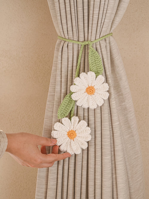 Crochet Curtain Tie 'Daisy Does It' by Looped Little Things