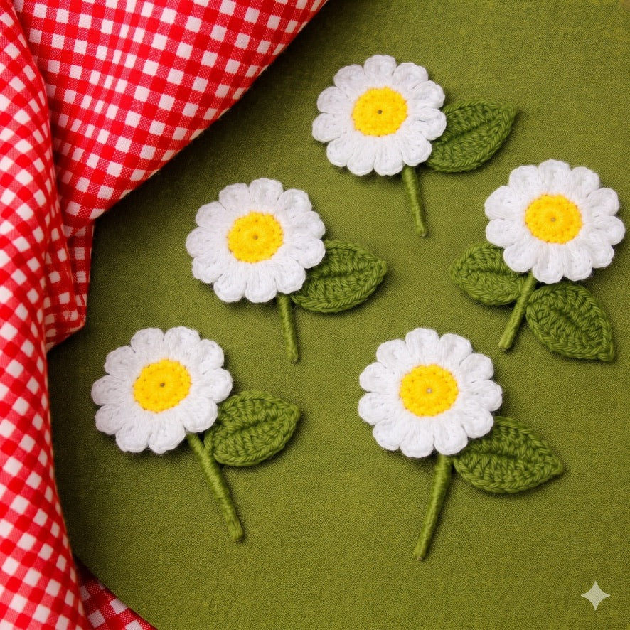 Crochet Daisy Fridge Magnet — 'Oopsie Daisies'