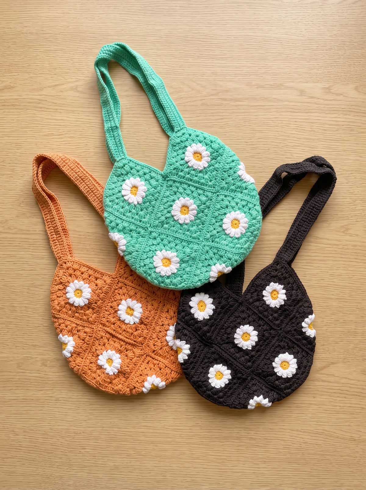 Crochet Daisy Tote 'Daisy Chain Gang' by Looped Little Things