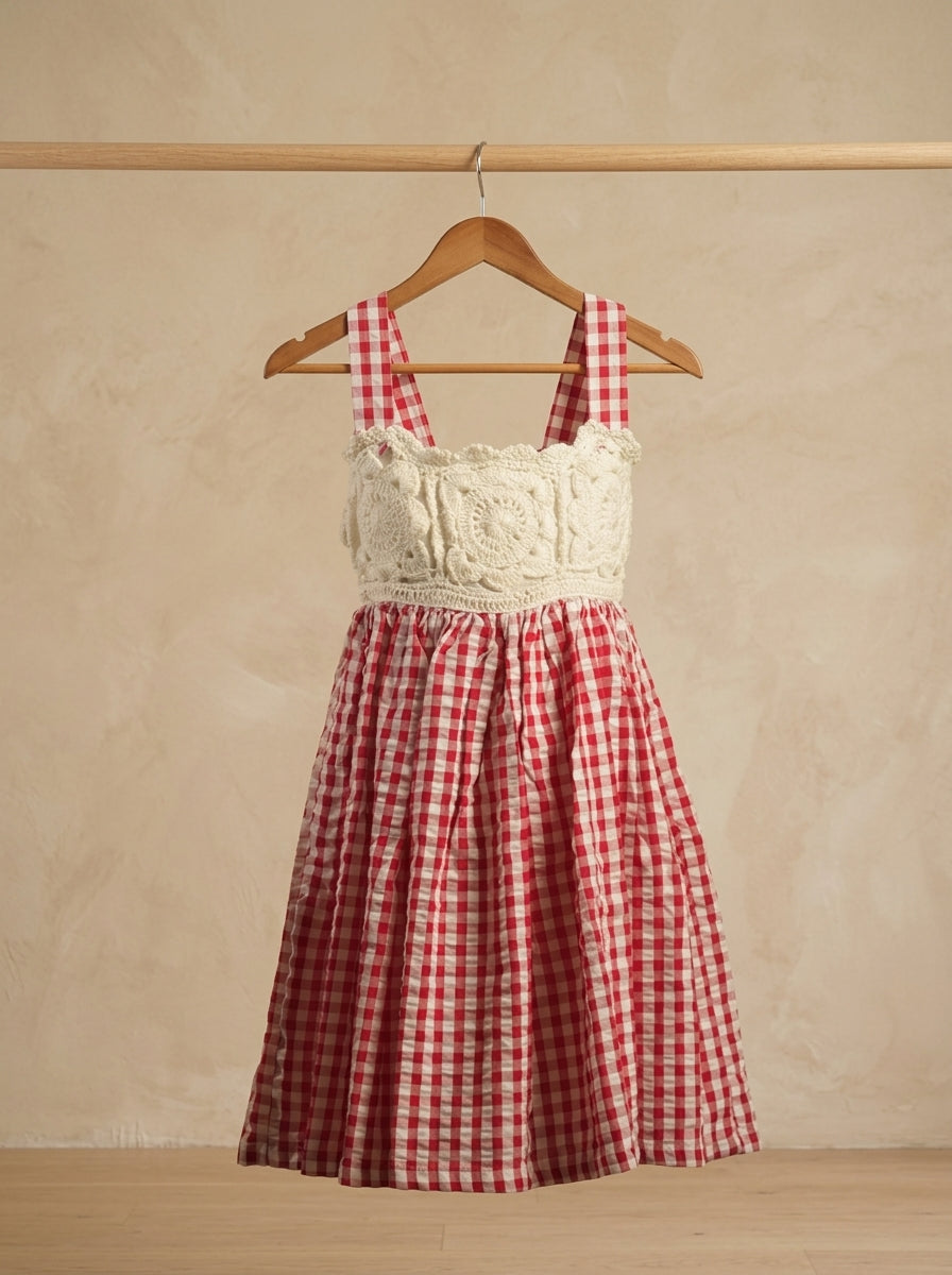 Crochet Dress 'Berry Picnic' by Looped Little Things