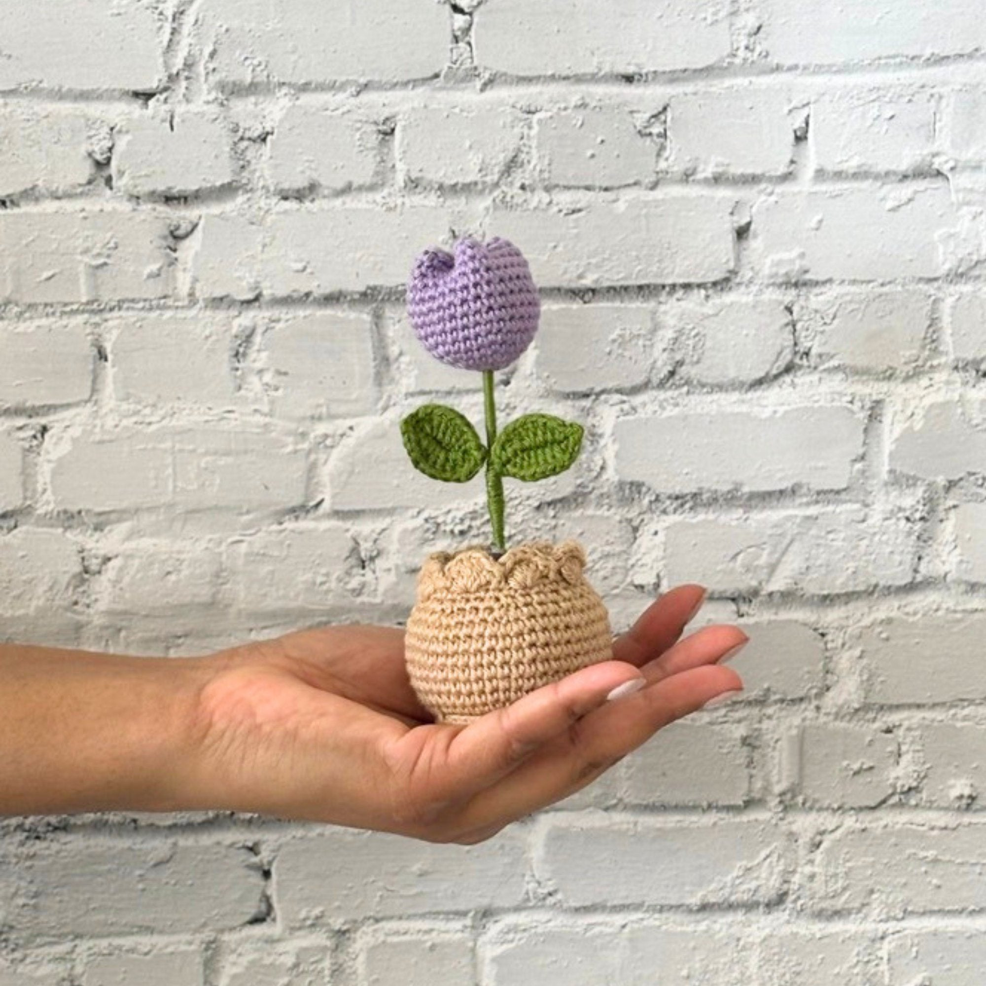 Crochet Purple Tulip in Pot