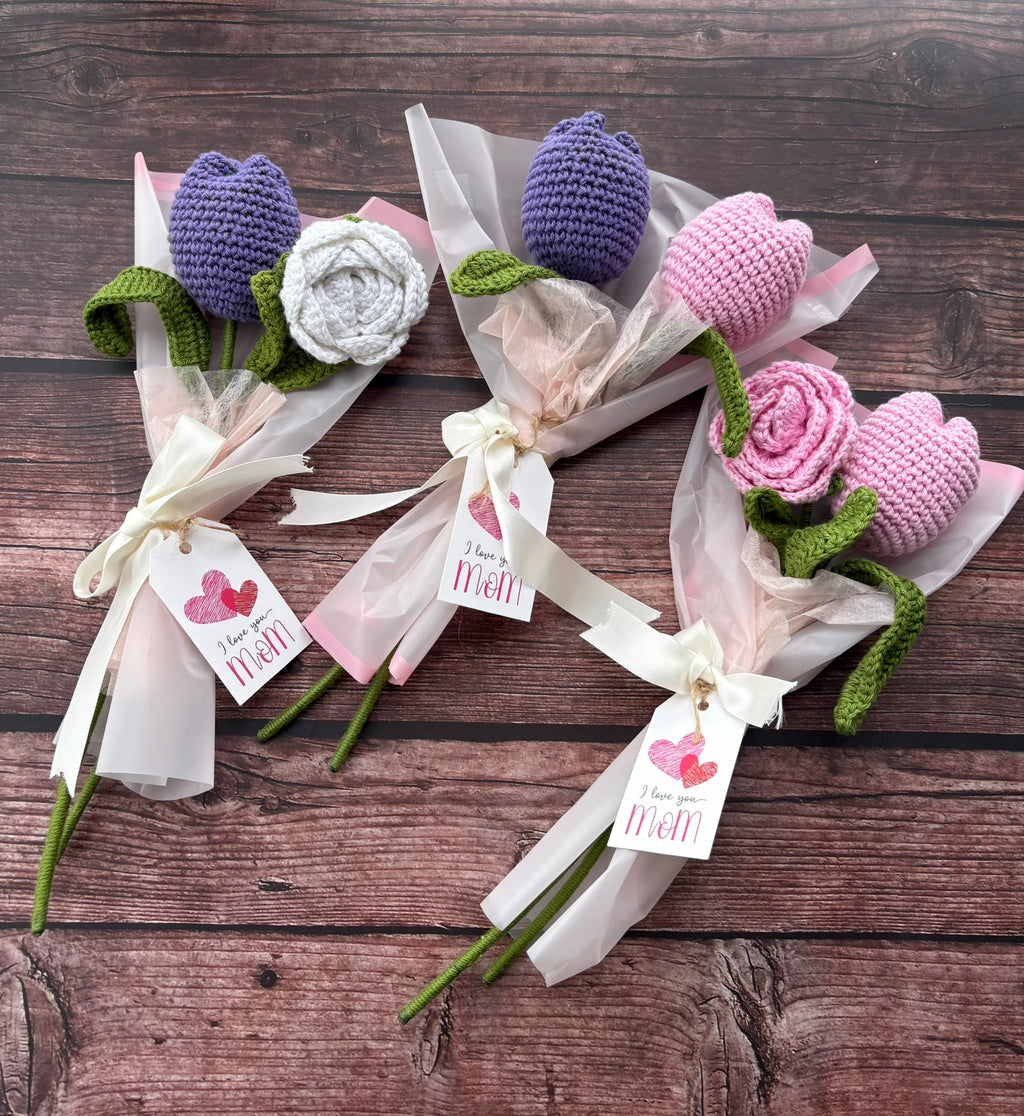 Crochet Mini 2-Stem Flower Bouquet — Twice as Nice