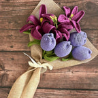 Handmade Crochet Lilies & Tulips Bouquet — 'Pretty in Plum'