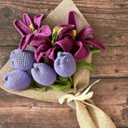 Crochet Roses, Lilies & Lavender Bouquet — 'Meadow Bloom'