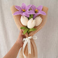 Crochet Purple Lily & White Tulip Bouquet — Lilac & Easy