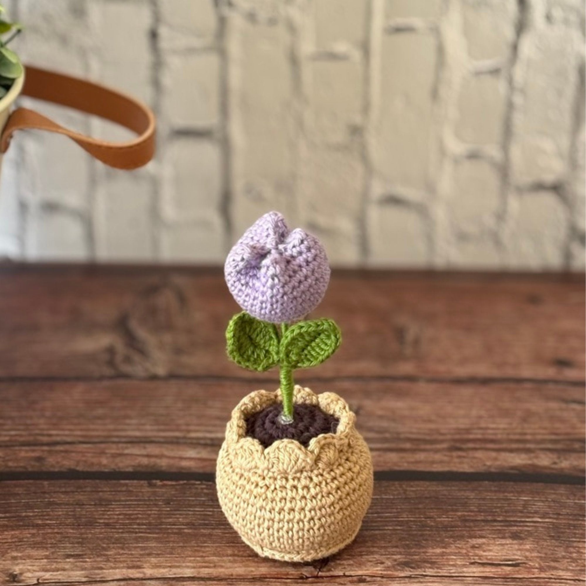 Crochet Purple Tulip in Pot