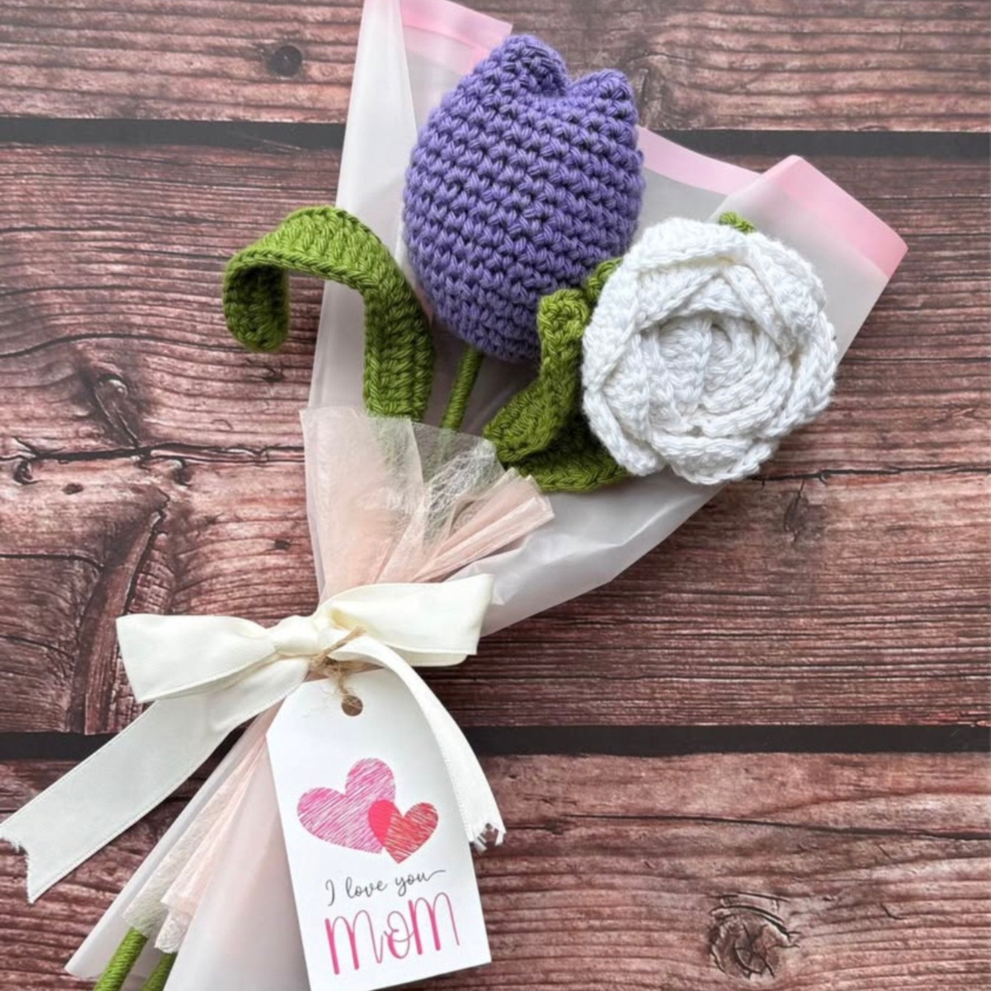 Crochet Mini 2-Stem Flower Bouquet — Twice as Nice