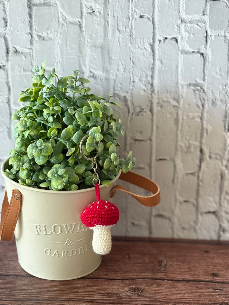 Crochet Mushroom Keychain — 'Mush-Roomie'
