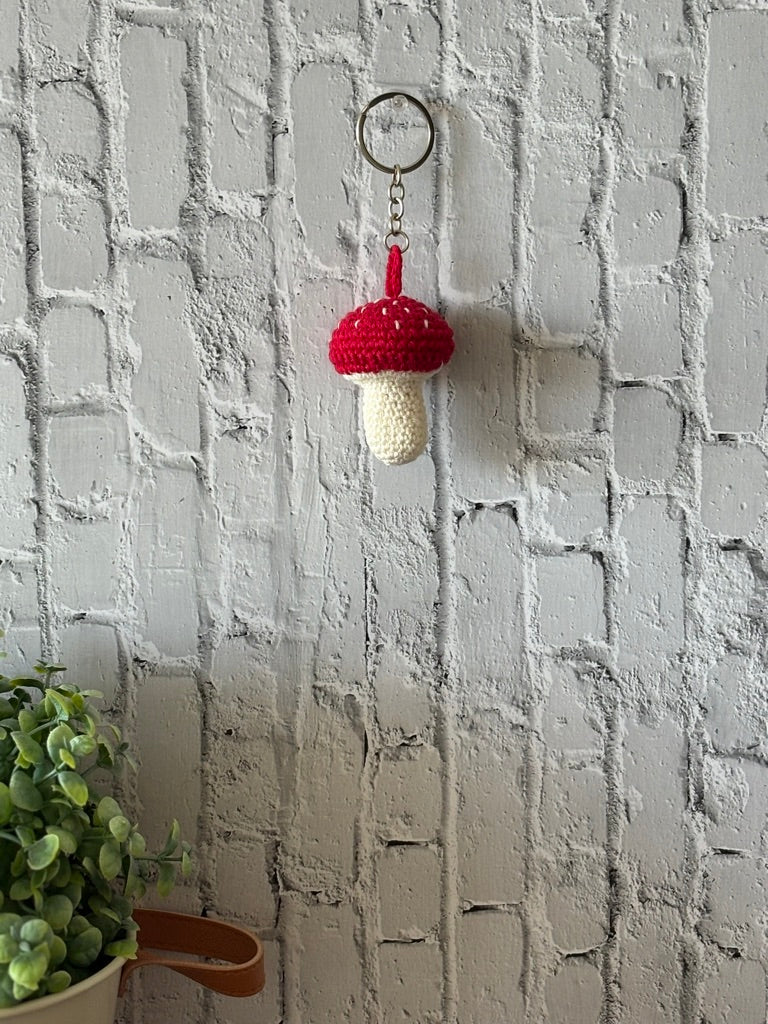 Crochet Mushroom Keychain — 'Mush-Roomie'