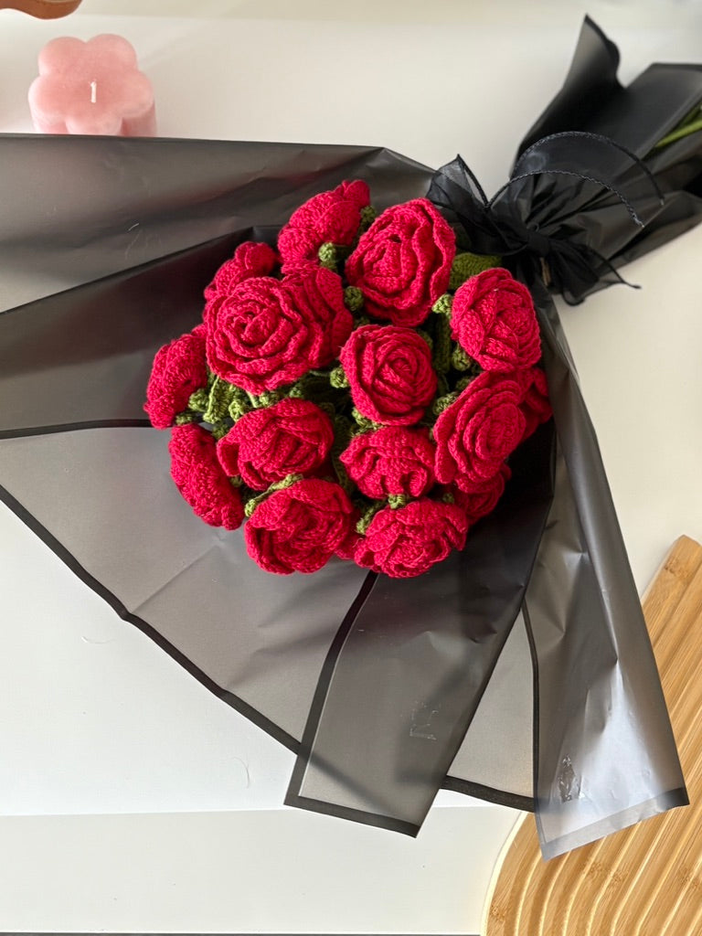 Crochet Red Rose Bouquet — Going Rouge