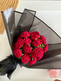 Handmade Crochet Red Rose Bouquet — 'Rose-mantic' by Looped Little Things