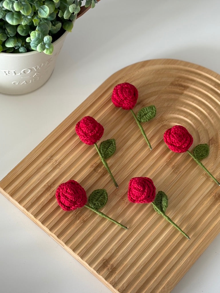 Crochet Rose Fridge Magnet — 'Granny Rose'