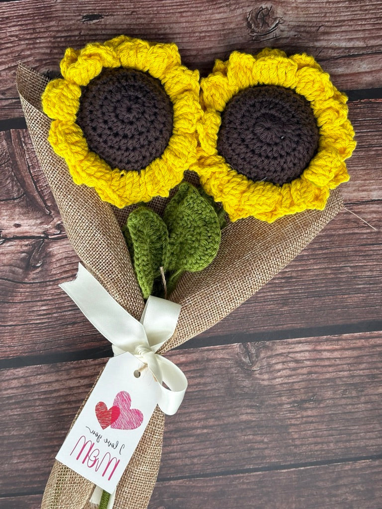 Handmade Crochet Sunflower Bouquet — 'Sunny Side' by Looped Little Things