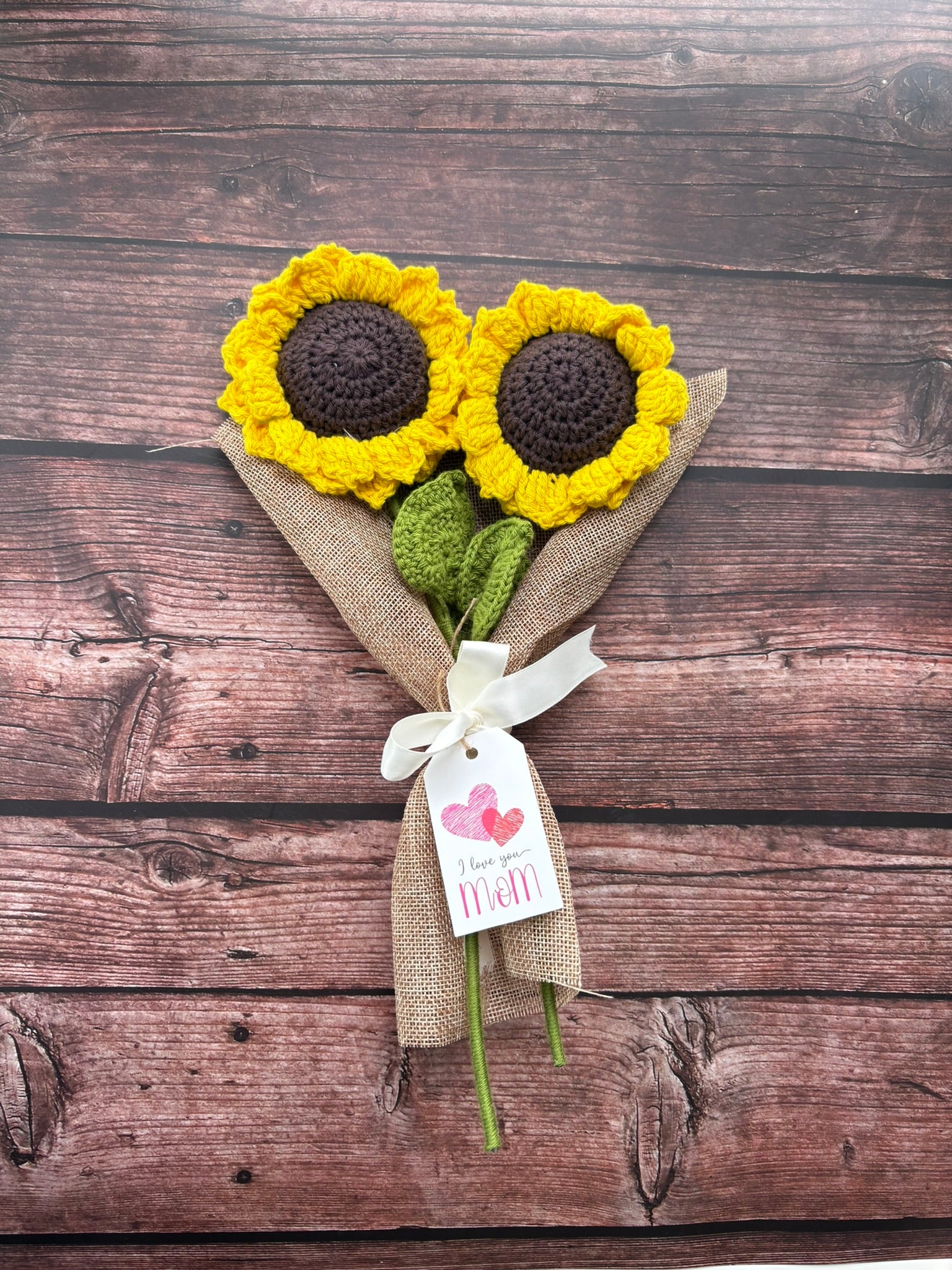 Handmade Crochet Sunflower Bouquet — 'Golden Ray'