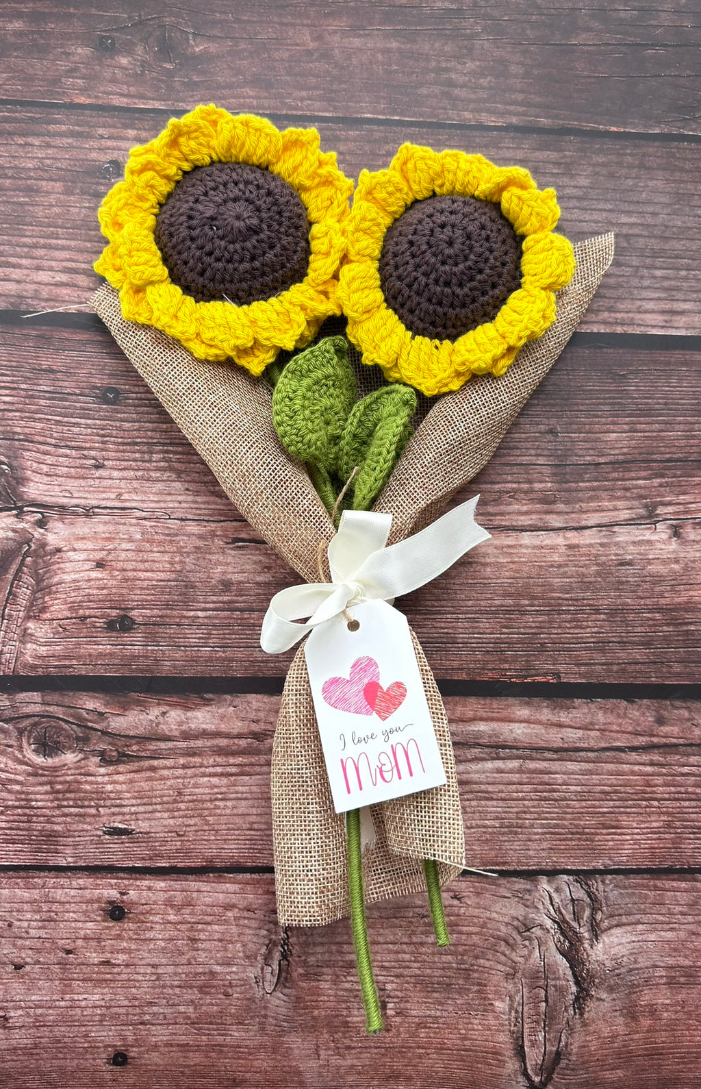 Handmade Crochet Sunflower Bouquet — 'Golden Ray'