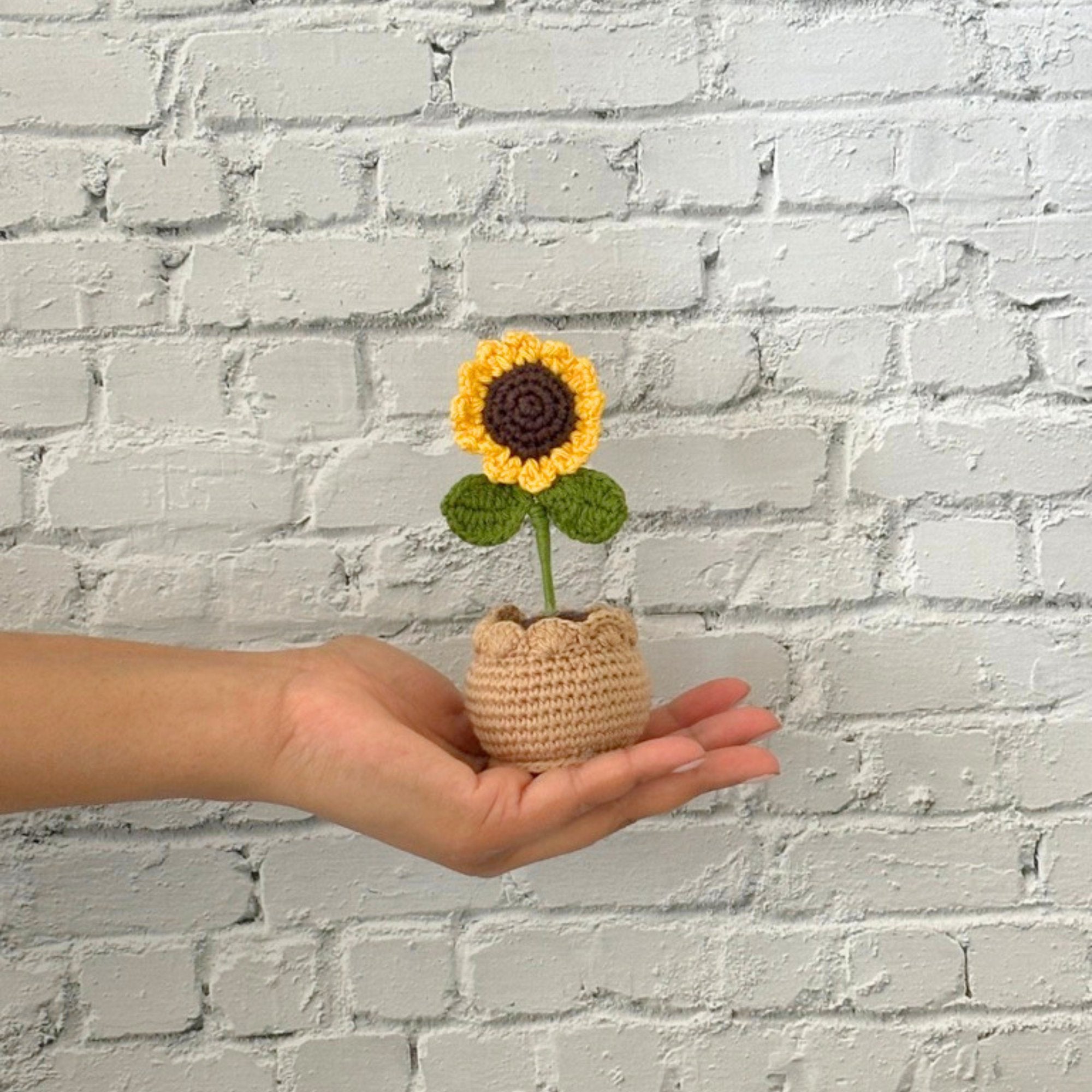 Crochet Sunflower in Pot