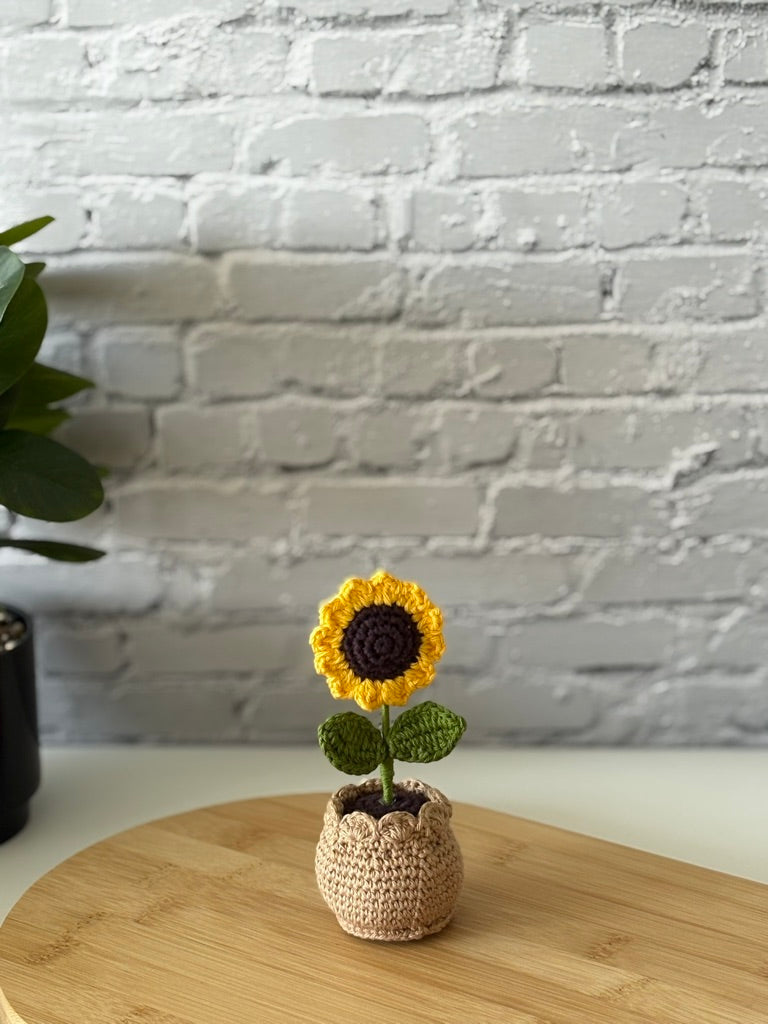 Crochet Sunflower in Pot