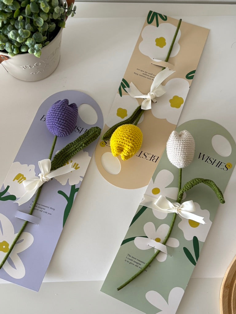 Crochet Single Stem Flower Gift Card Set — Stalk of the Town