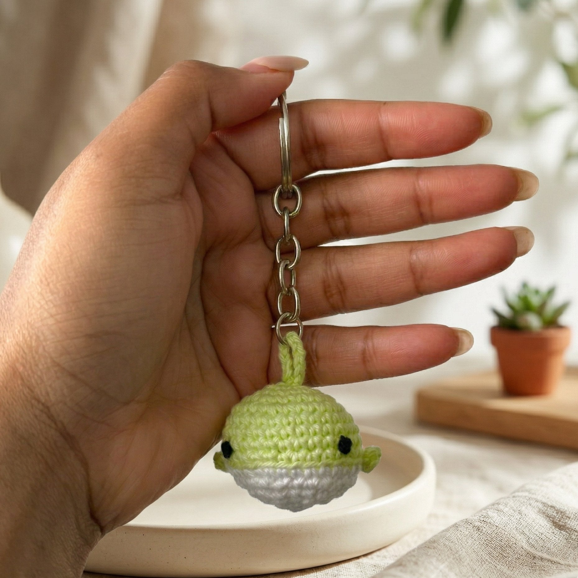 Crochet Whale Keychain — 'Whale Hello There'