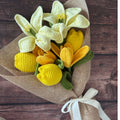 Crochet White Calla Lily & Yellow Tulip Bouquet — Golden Hour