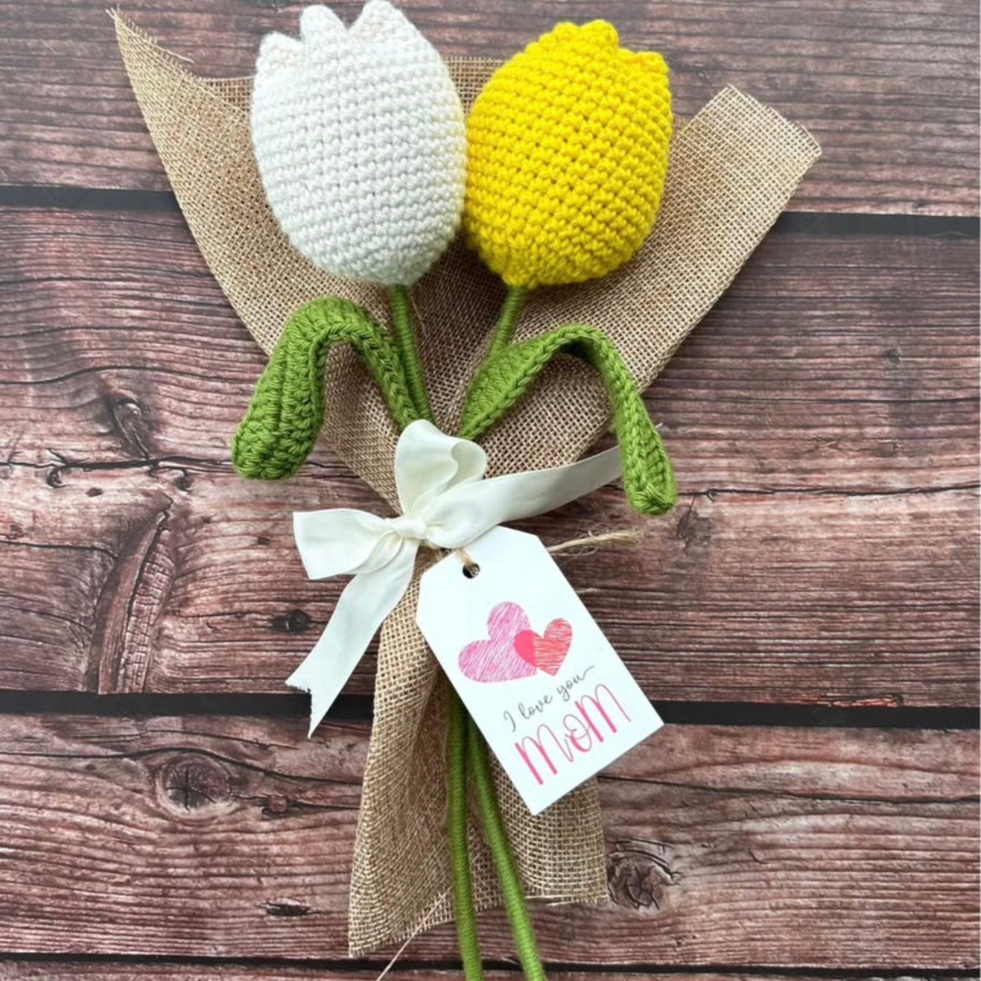 Handmade Crochet Tulip Bouquet — 'Timeless Tulip'