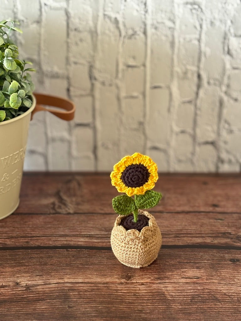 Crochet Sunflower in Pot