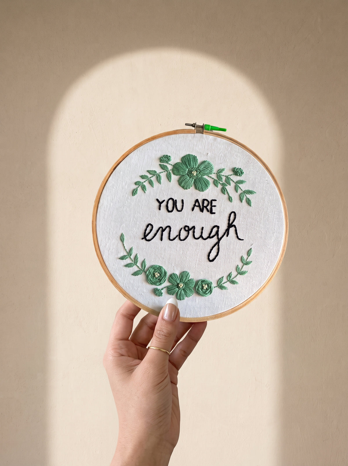 Embroidery Hoop 'Enough Said' by Looped Little Things