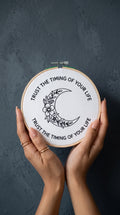 Embroidery Hoop 'Right on Time' by Looped Little Things