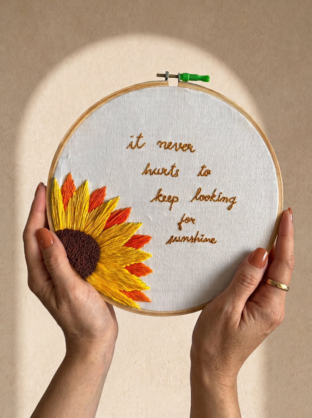 Embroidery Hoop 'Sunshine Seeker' by Looped Little Things