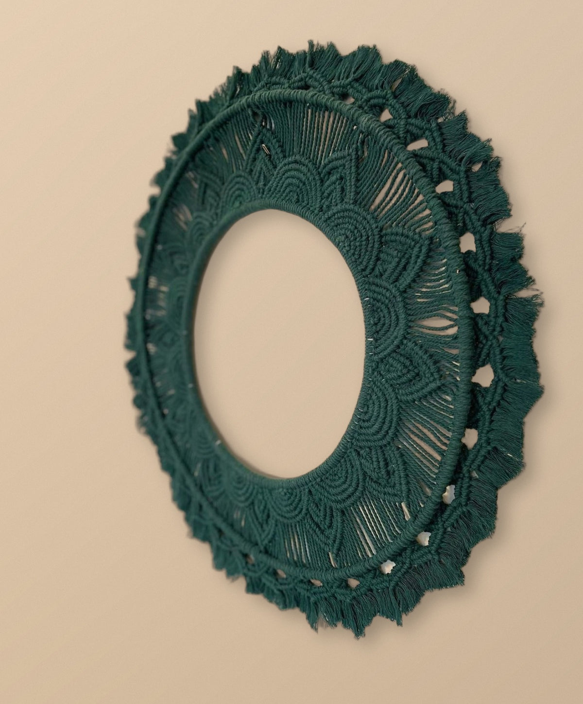 Macramé Mandala Frame 'Frame Game' in Green by Looped Little Things