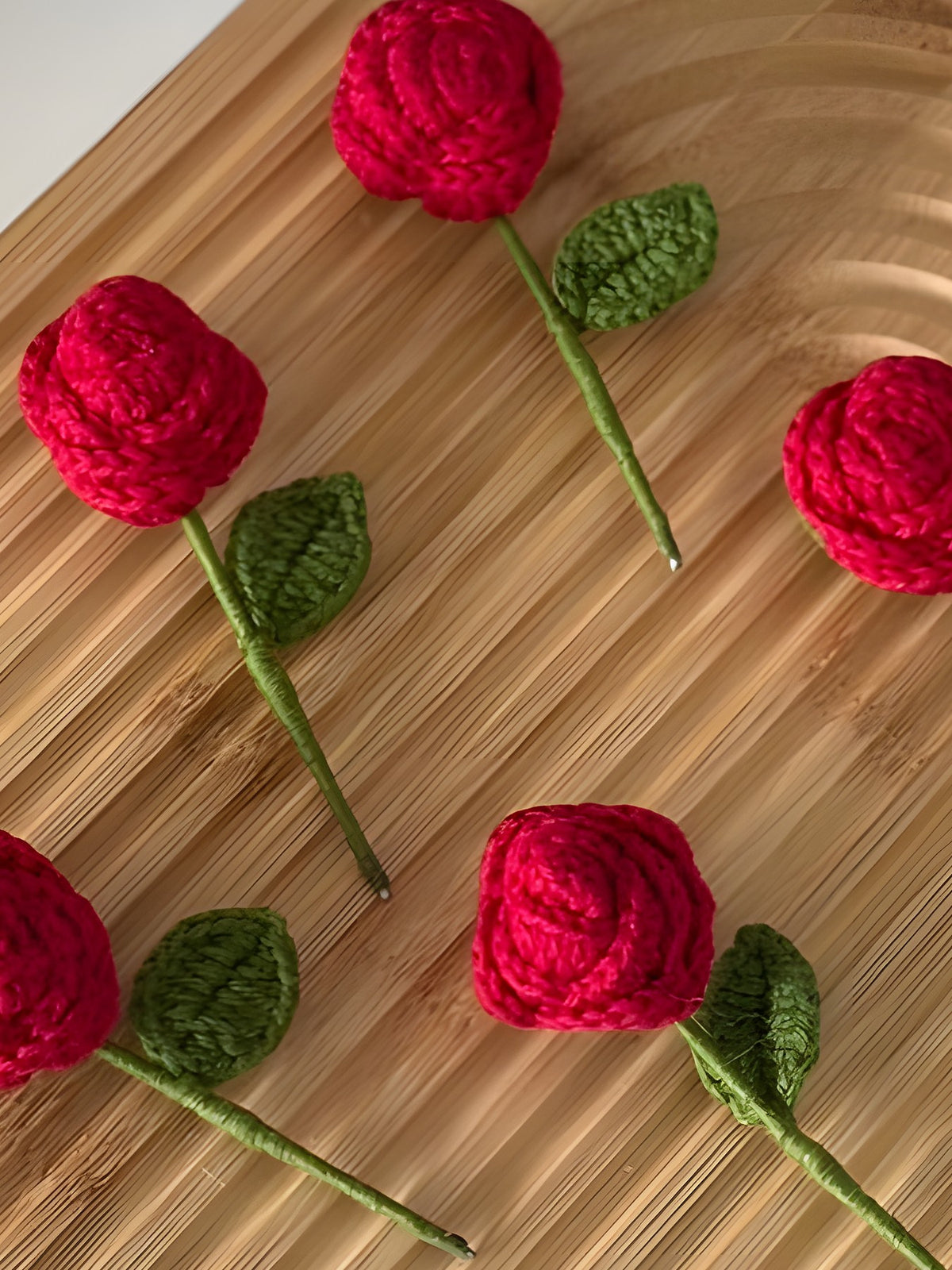 Crochet Rose Fridge Magnet 'Granny Rose' by Looped Little Things, close-up