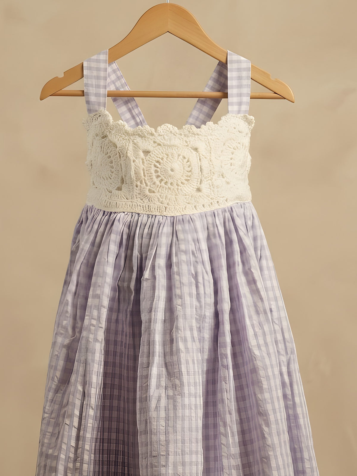 Crochet Dress 'Lilac Tea Party' by Looped Little Things, close-up