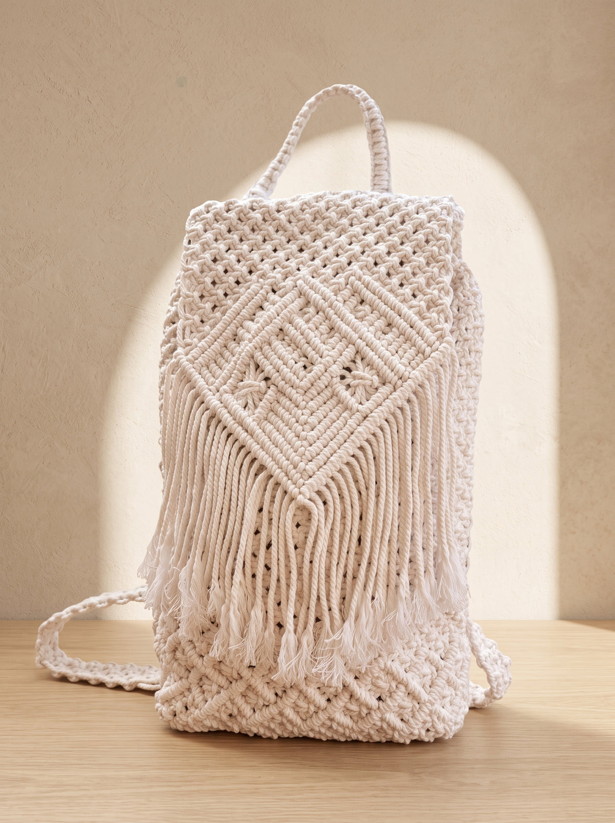 Macramé Backpack 'Knot Your Average Backpack' by Looped Little Things