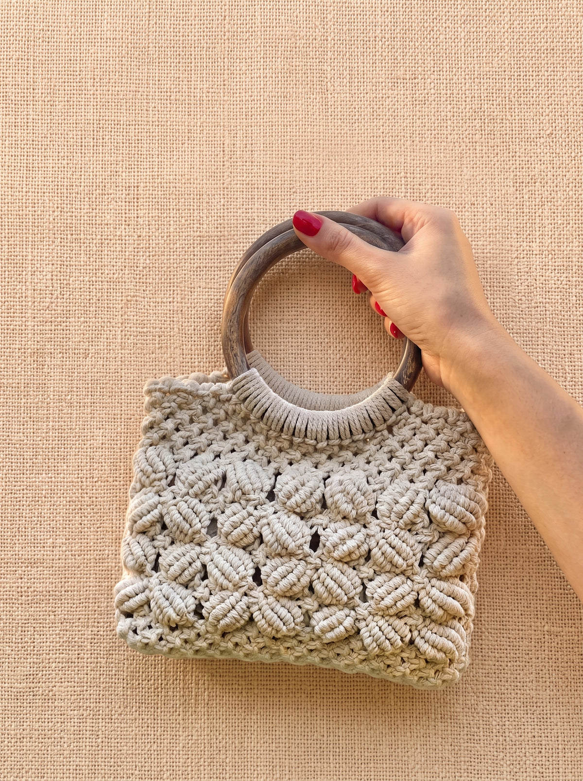 Macramé Baguette Bag 'Bubble Trouble' by Looped Little Things