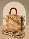 Macramé Baguette Bag 'Flower Power' by Looped Little Things