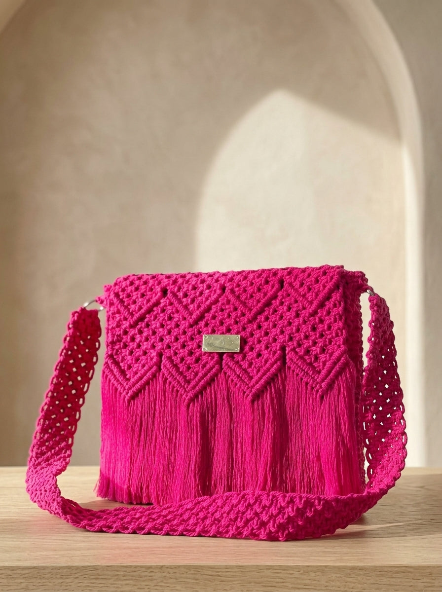Macramé Box Sling 'Think Outside the Box' by Looped Little Things
