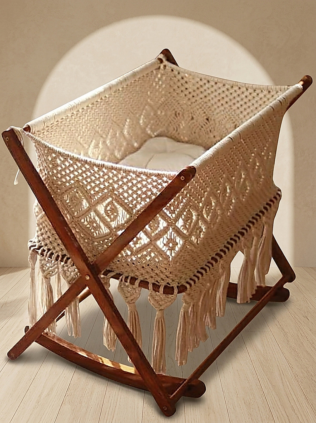 Macramé Crib & Cradle 'Snooze Cruise' by Looped Little Things