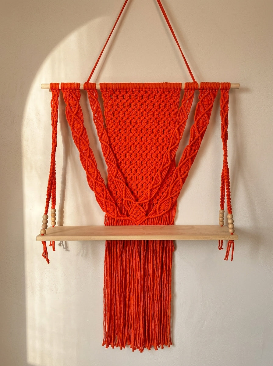 Macramé Floating Shelf 'Plank You Very Much' by Looped Little Things, view 3