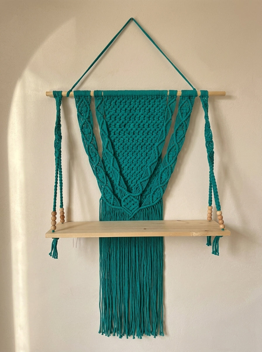 Macramé Floating Shelf 'Plank You Very Much' by Looped Little Things, view 4