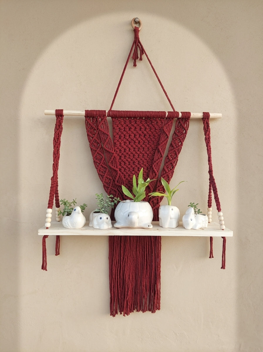 Macramé Hanging Shelf 'Shelf Esteem' by Looped Little Things