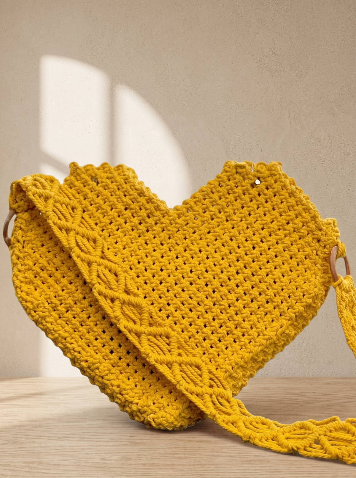 Macramé Heart Bag 'Love at First Knot' by Looped Little Things
