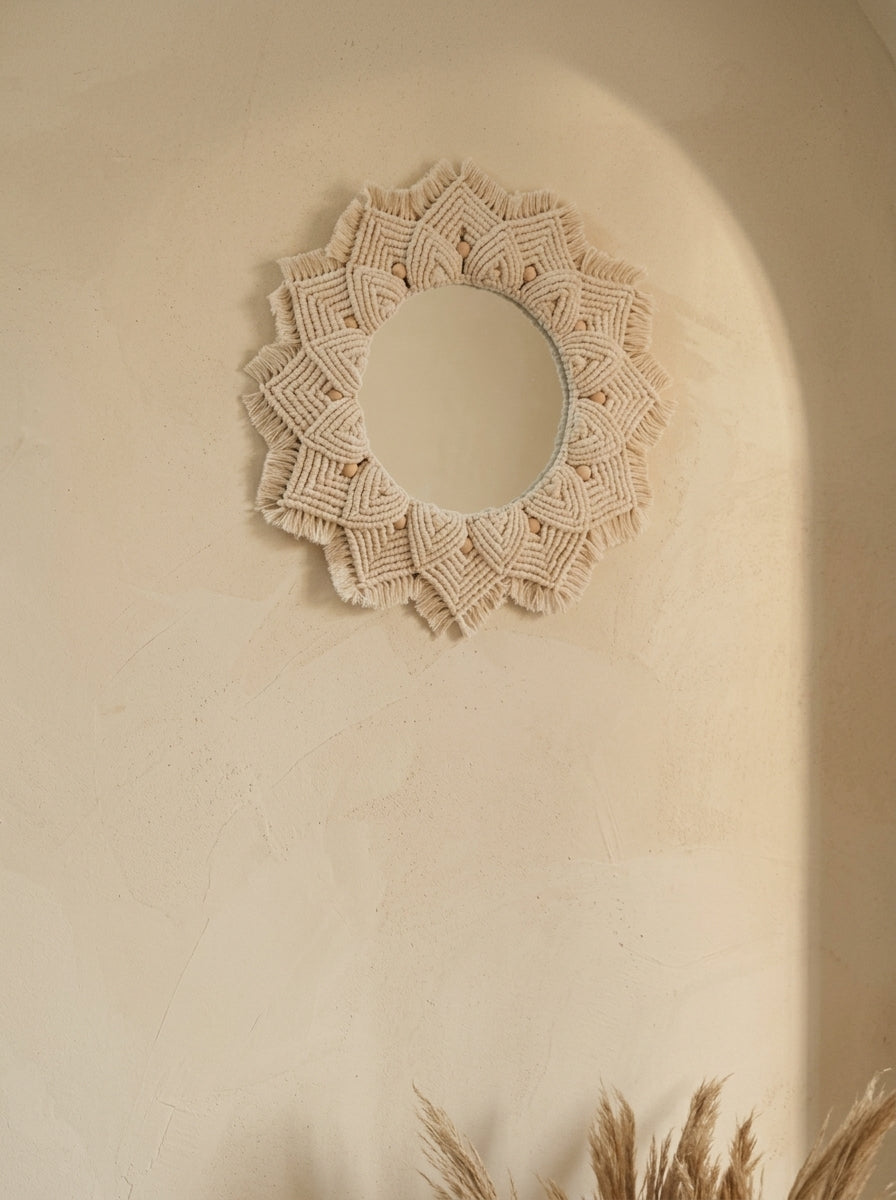 Macramé Mirror 'Golden Hour' by Looped Little Things